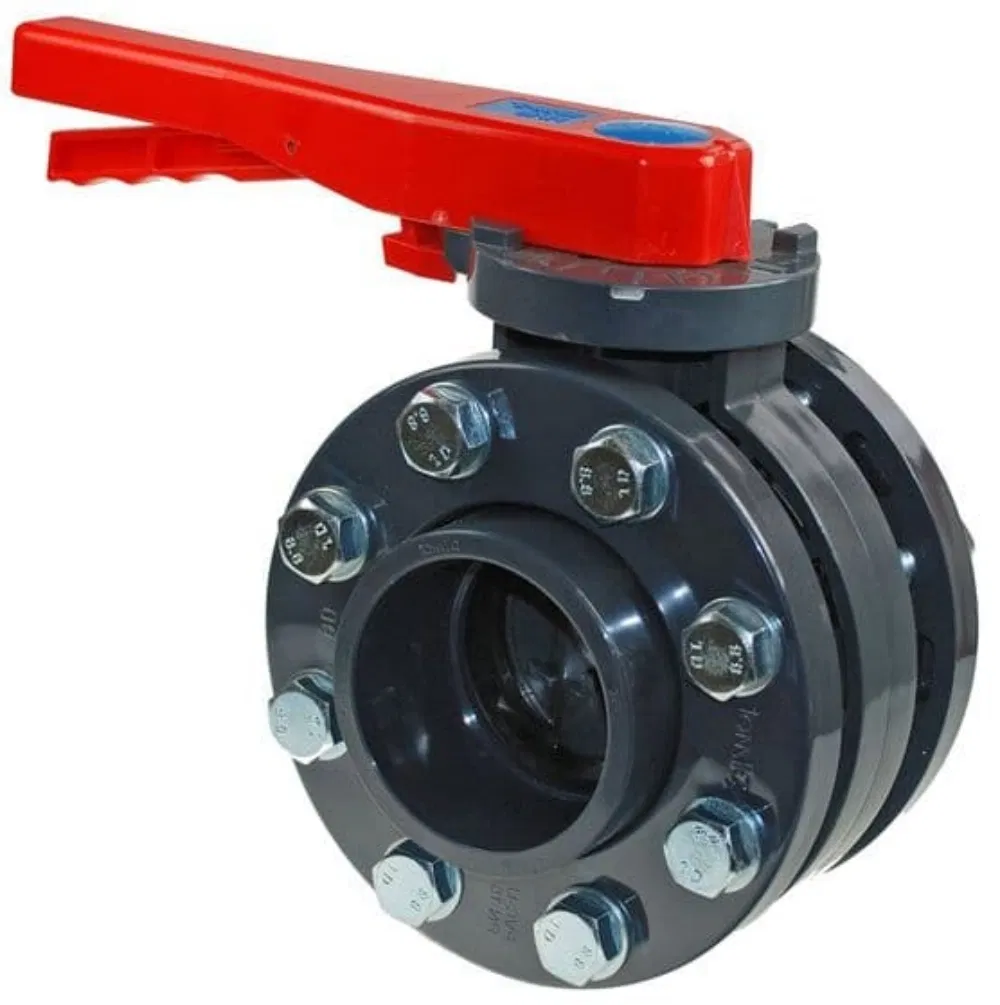 High Quality PVC Flange Eccentric Butterfly Valve UPVC Wafer Type Butterfly Check Valve Plastic Pneumatic Actuator Control Industrial Butterfly Valve DN50-DN400