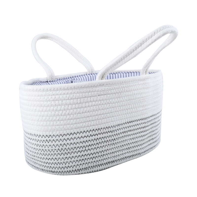 Cotton Pure-Handmade Rope Nursery Storage Bin Baby Diaper Caddy Organizer