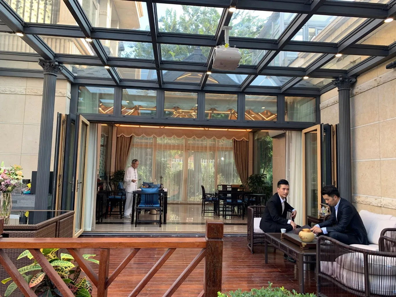 Energy Efficient Aluminum Conservatory with Tempered Glass Roof for Living Space