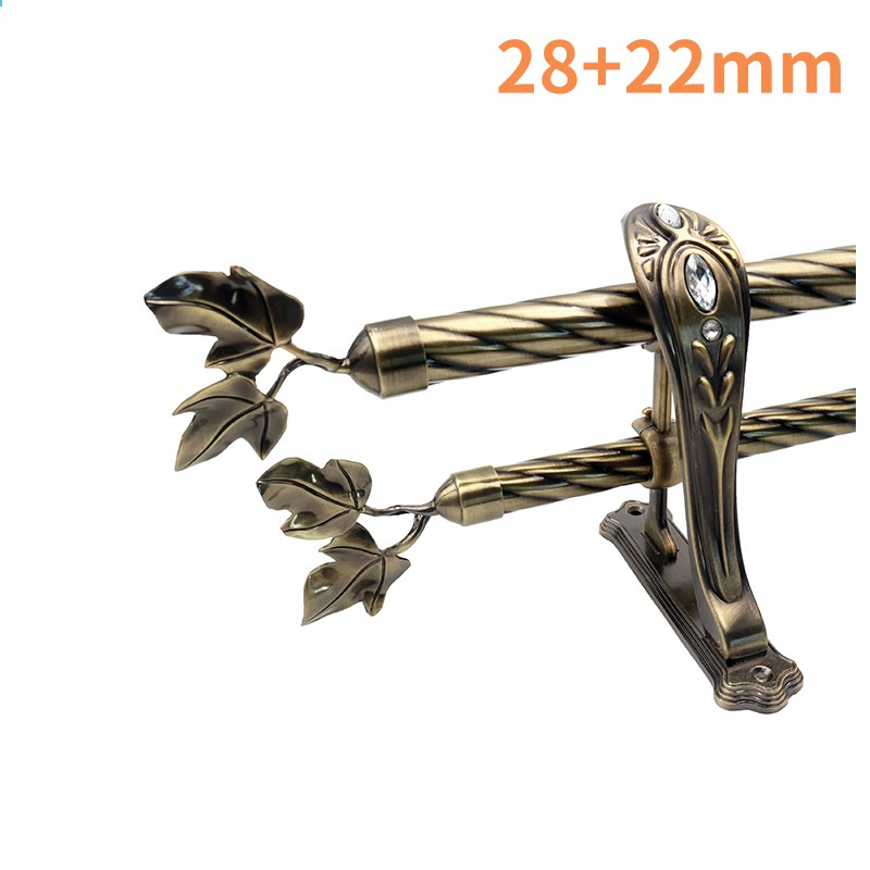Hot Sale Metal Window Curtain Rod and Decorated Hardware Flower 25mm Curtain Pole Head Curtain Rod Finial Black for Windows