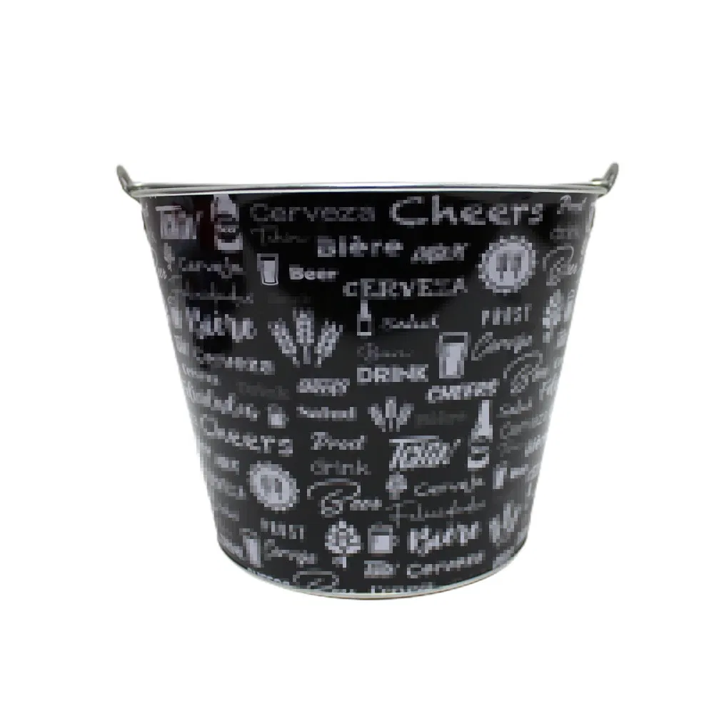 Hot Sale Ice Metal Tin Bucket for Beer with Handle for Popcorn and Beer Tin with Bottle Opener