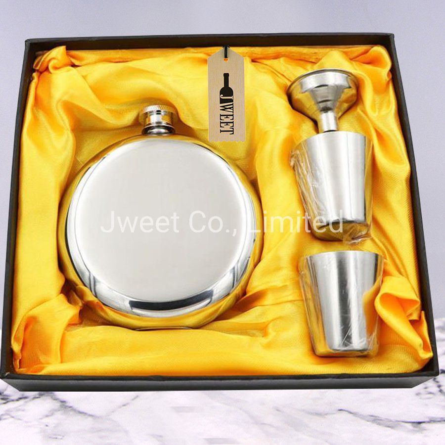 Custom Stainless Steel Wine Bottle Set Silver Single Layer 304 Flask