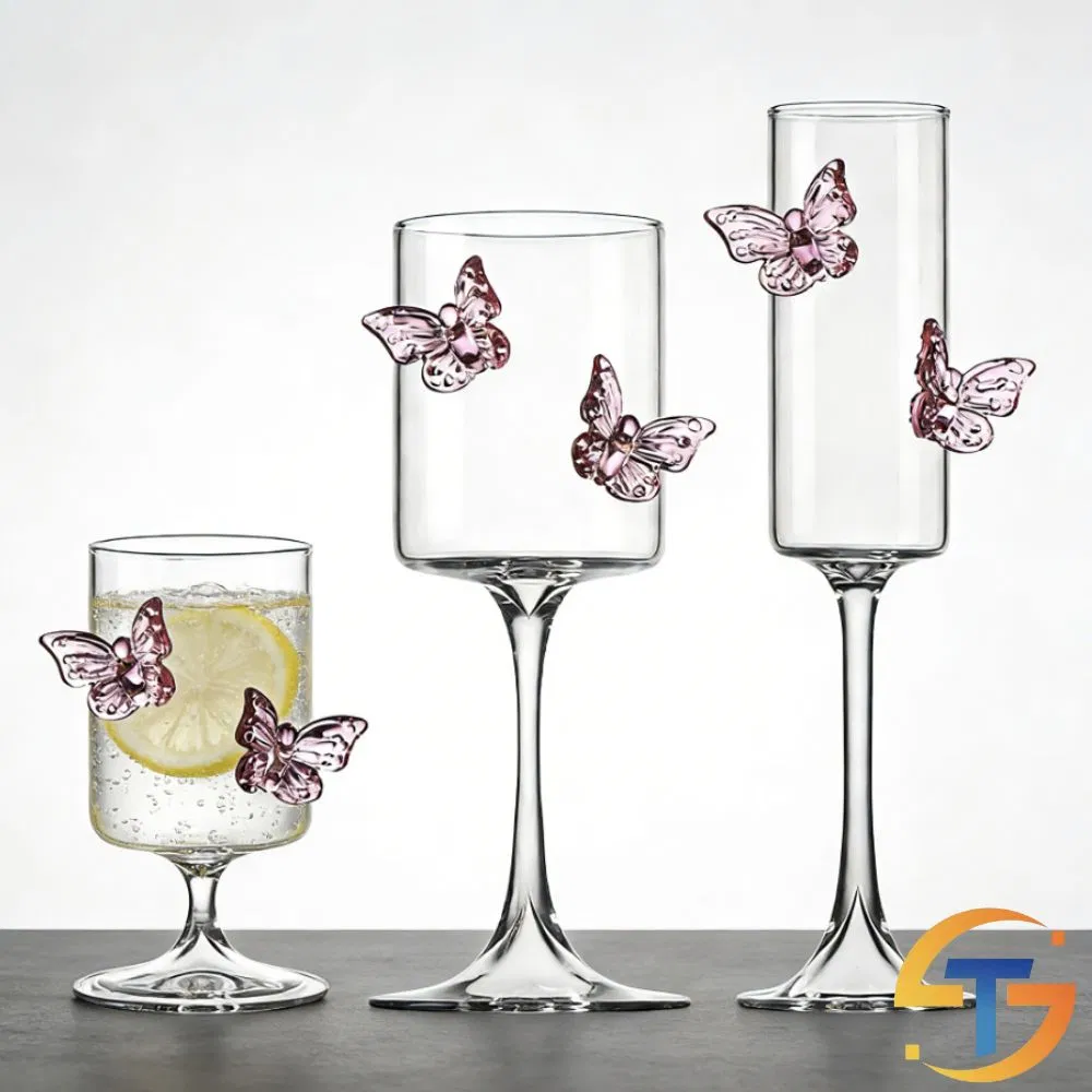 Бокал для вина с бабочкой, вертикальный, 360 мл