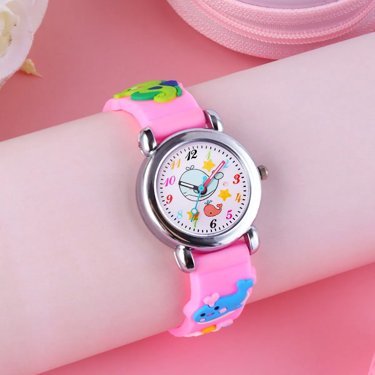 Cute Cartoon Watches Whale Element Pink Watch Set