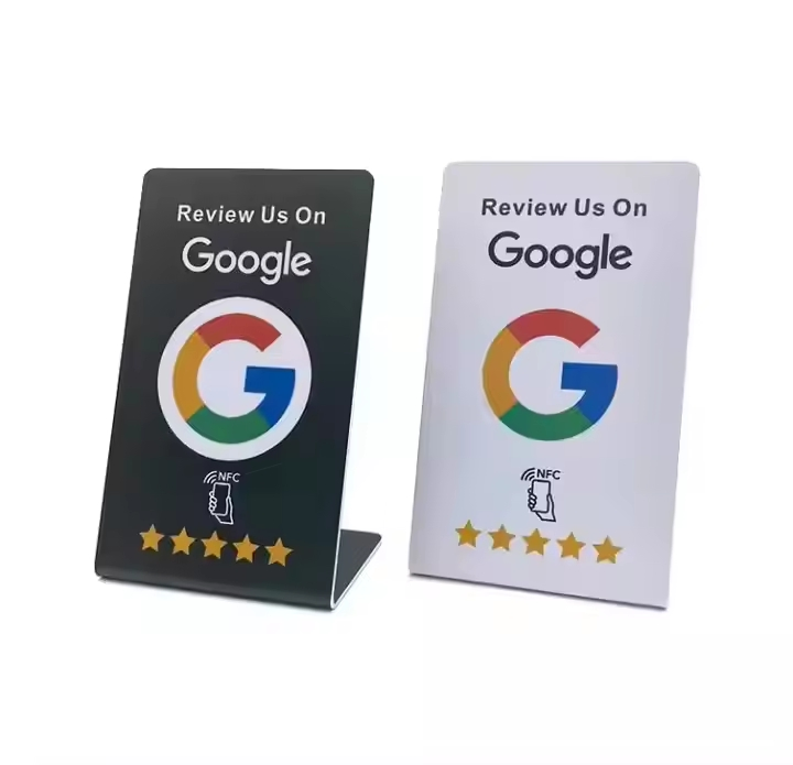 Stylish Acrylic NFC Support Stand Card for Google Review Qr Codes