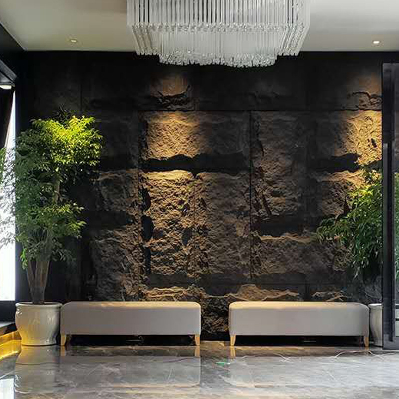 Decoration 3D Rock Mushroom Faux Cobblestone Wall Panel PU Stone
