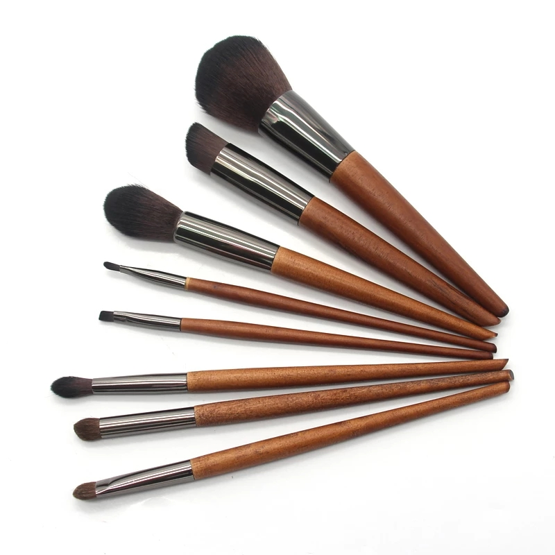 Professional Vegan 100% Cruelty Free Synthetic Eyeshadow Brushes Wooden Handle Eye Makeup Brush Set
