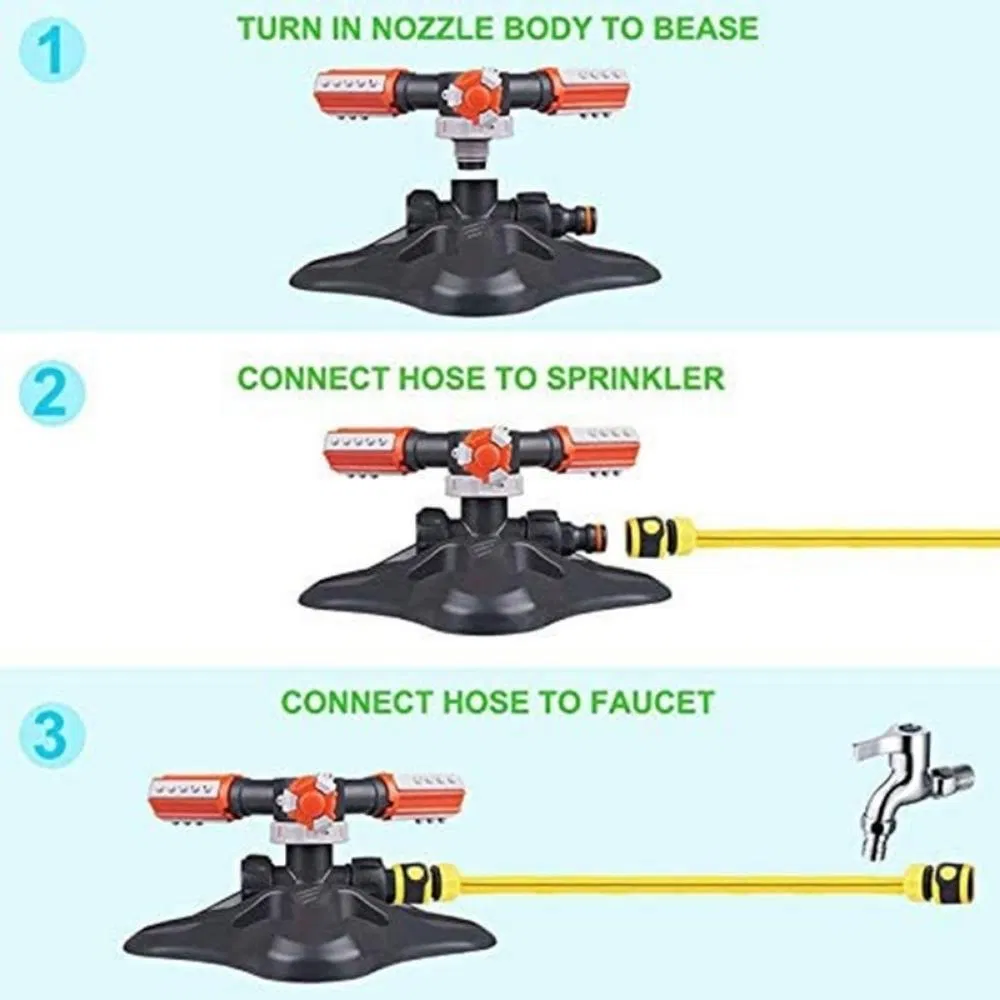 360 Degree Automatic Rotation Garden Water Sprinklers Irrigation System Adjustable Angle Wyz20003