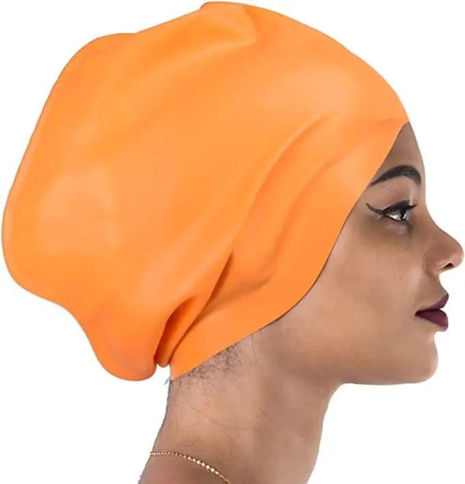 Factory Curly Dreadlocks Weaves Braids Custom Printing Silicone Shower Cap Swimming Cap