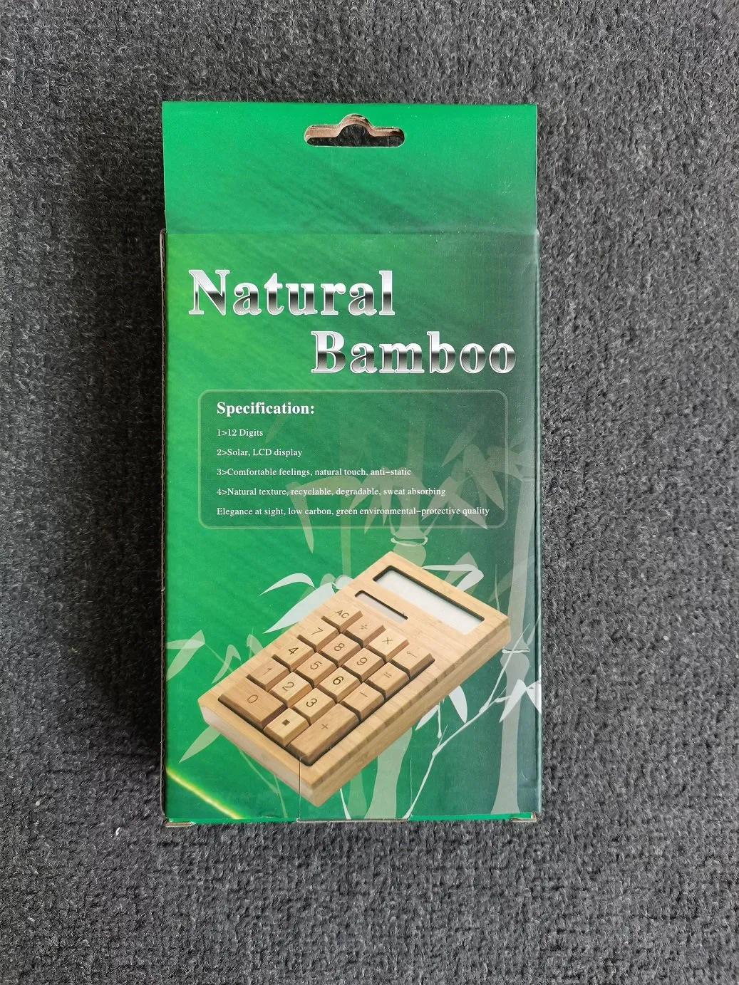 Green Office Supply Eco Friendly Gift Digital Solar Bamboo Calculator
