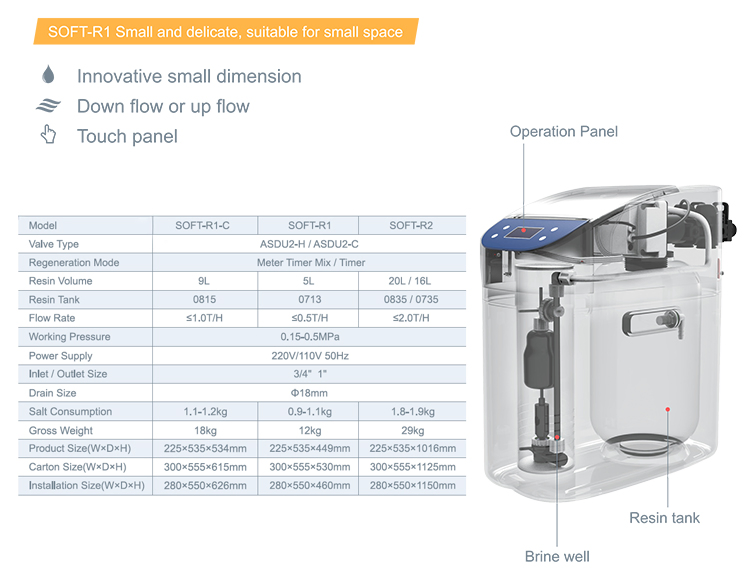 Household Cabinet Automatic Water Softener Flowmeter Water Softener