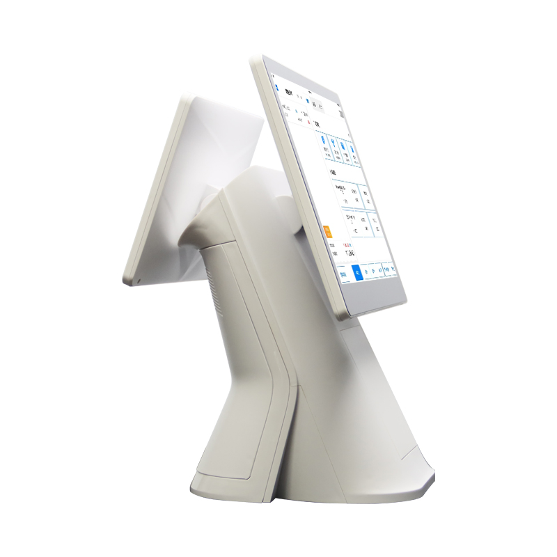 Most Popular 15.6 Inch All-in-One POS System with Dual Touch Screen and Printer Desktop Cash Register Machine for Restaurant