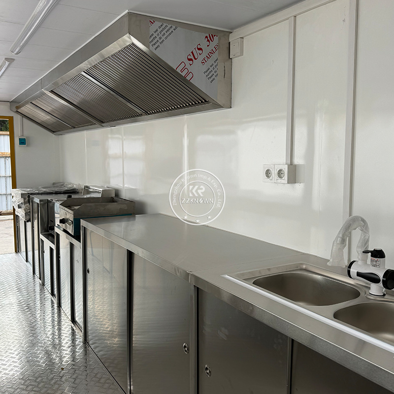 Food Trailer Mobile Fast Kitchen Fully Equipped Food Container Trailer Fast Food Mobile Kitchen Trailer Container Shops Outdoor Food Kiosk