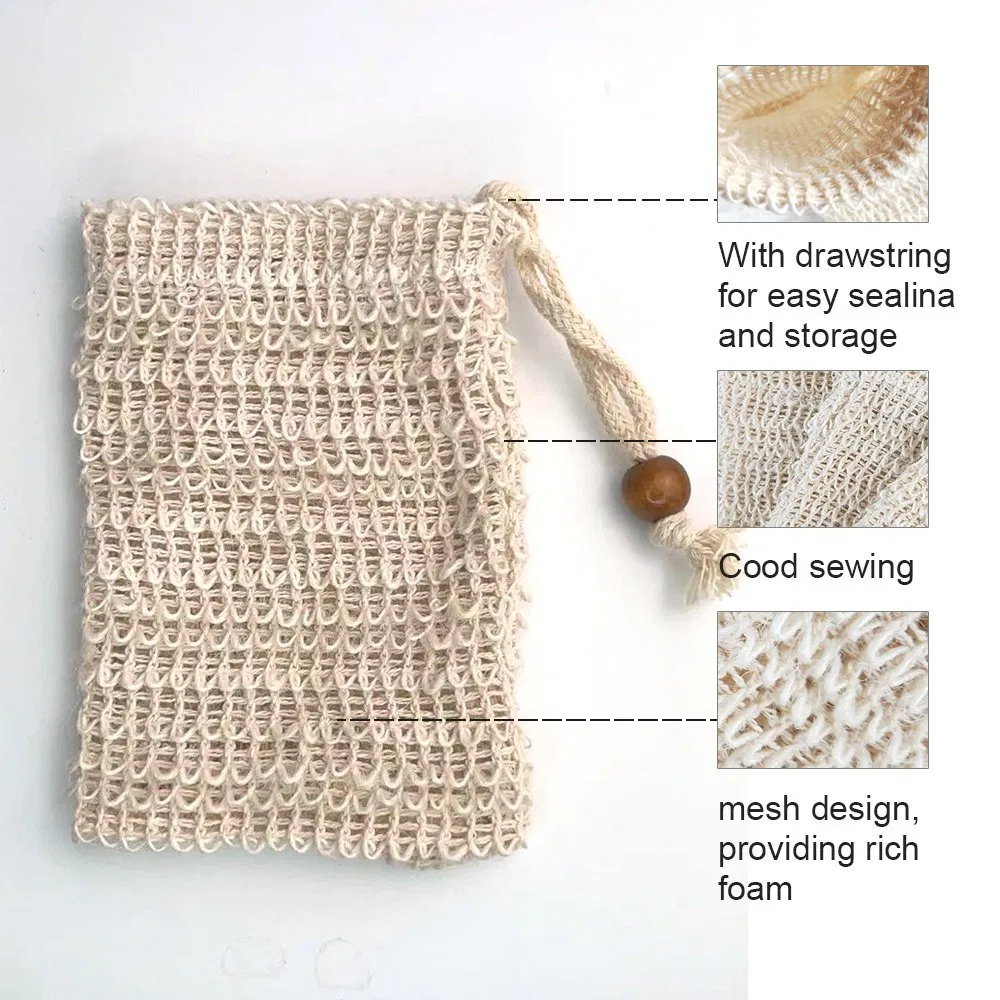 Sisal Soap Mesh Bag with Drawstring