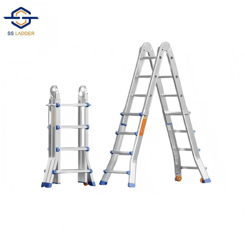 Modern Design Portable Multi-Purpose Folding Ladder Thickened Aluminium Alloy Joint Ladder for Household