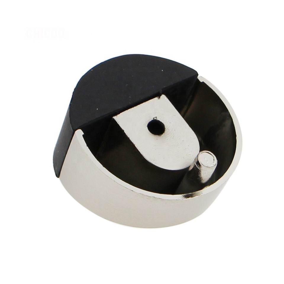 Stainless Steel Black Rubber Floor Mounted Door Stop Door Holder
