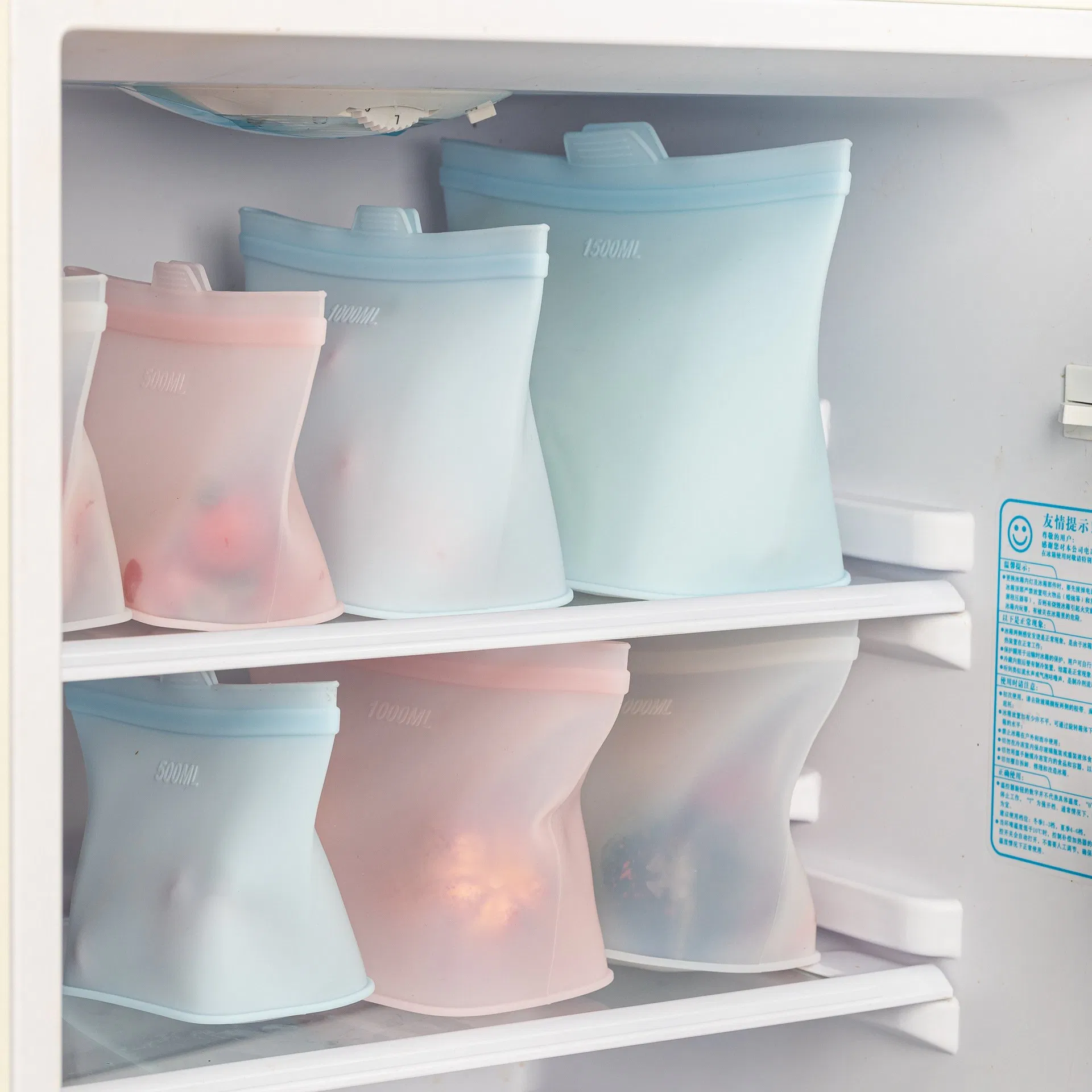 Wholesale Silicone Sealed Bags, Thickened Food Grade Fresh-Keeping Bags, Kitchen Refrigerators, Vegetable Snacks, Self Sealing Packaging Bags