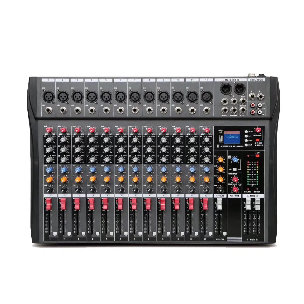 Versatile 12-Channel Mixer with USB Interface for Broadcasting