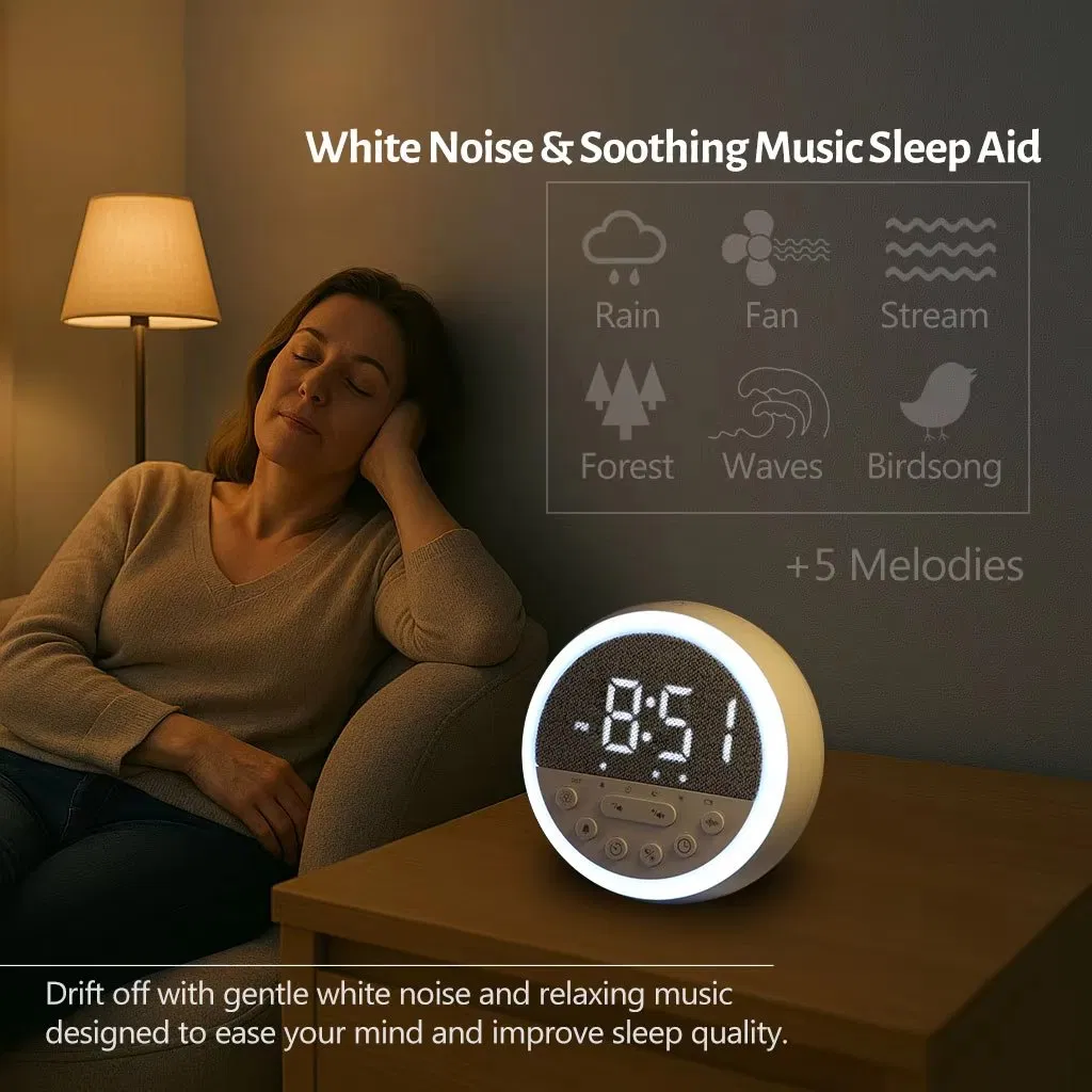New Smart 6 in 1 Sleep Kids with White Noise Alarm Clock