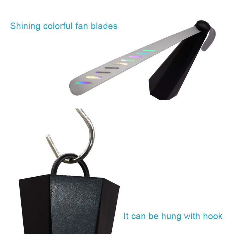 Portable Kitchen Table Rechargeable Mosquito Deterrent Automatic Fly Repellent Fan with Hook