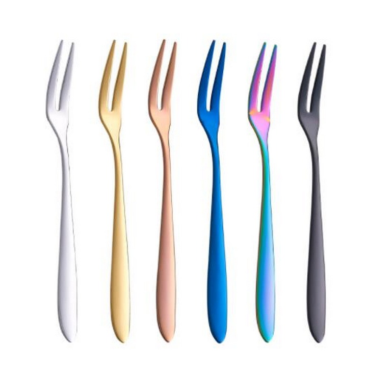 Household 304 Stainless Steel Gold Dessert Moon Cake Fruit Fork
