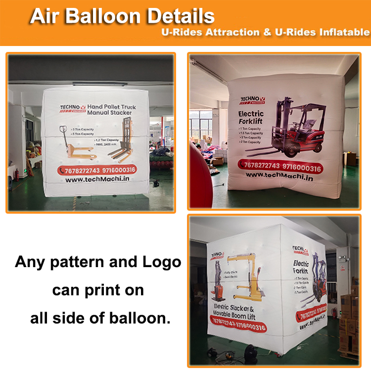 High Quality Outdoor Inflatable Helium Cube Balloon Quality Assurance for Advertising Inflatables Square Sky Balloon