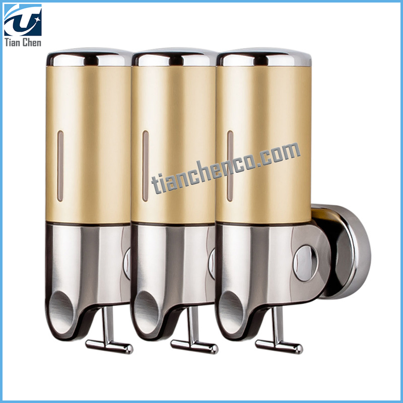 OEM Factory Price Bathroom1000ml Triple Bottles Manual Shampoo Liquid Soap Shower Dispenser