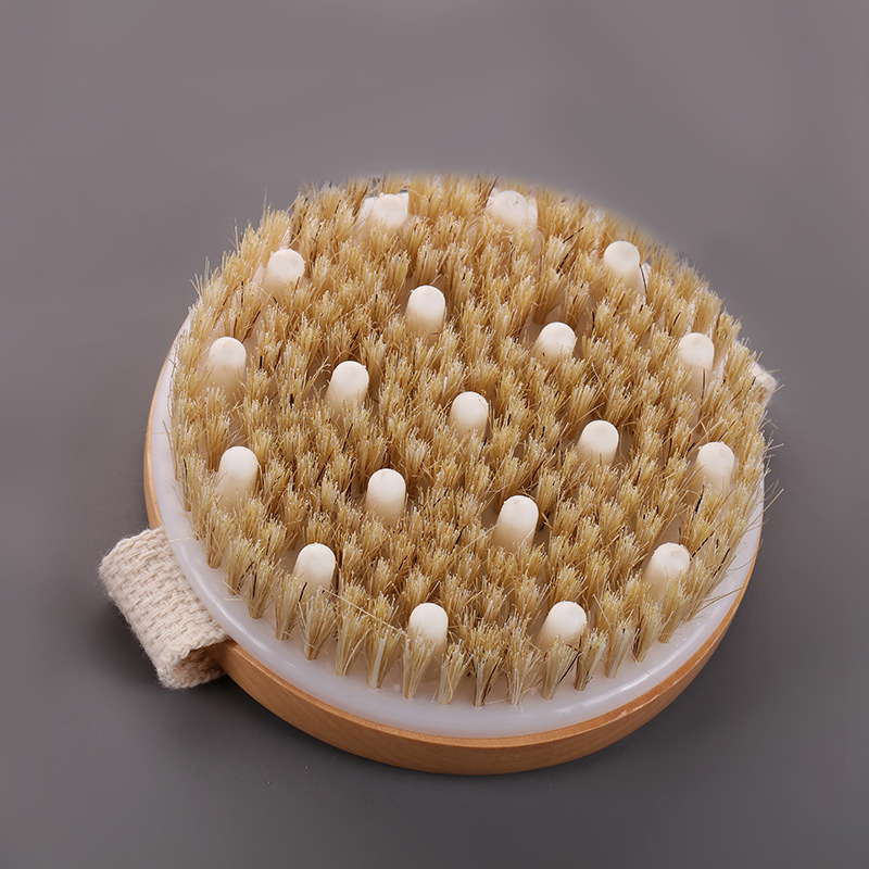 Bodi Brush Boar Bristle Bath Shower Brushes Cellulite Nodules Exfoliating Scrubber Massage Wooden Dry Brush