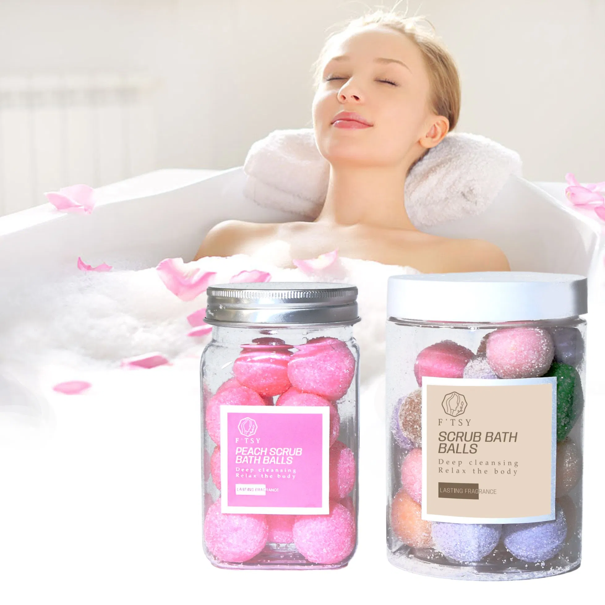 OEM/ODM Pure Natural Smoothing Brightening Bath Candy Exfoliating Sugar Scrub Balls Body Care
