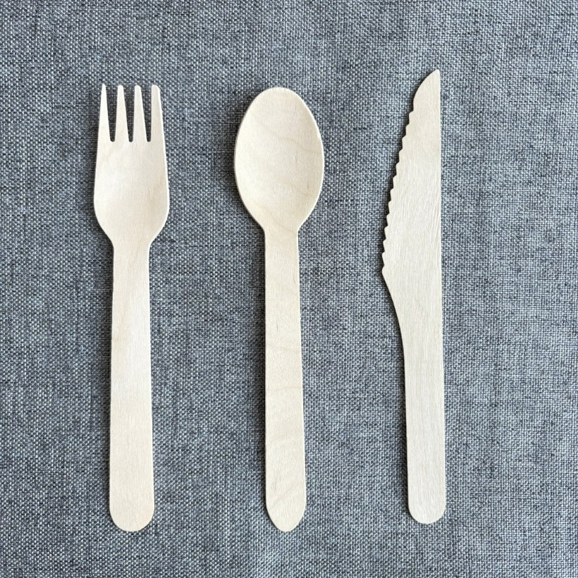 Factory Price Disposable Wood Spoon and Knife Fork Sustainable and Compostable Utensils
