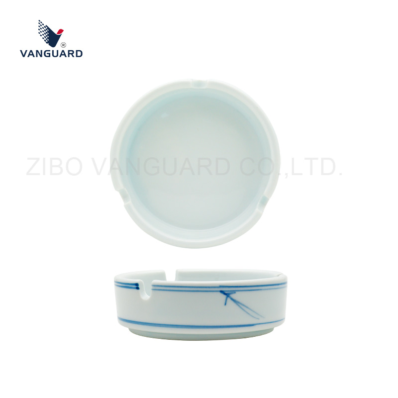 Wholesale Simple Round Outdoor Indoor Custom Ceramic Smoking Ashtray with Logo