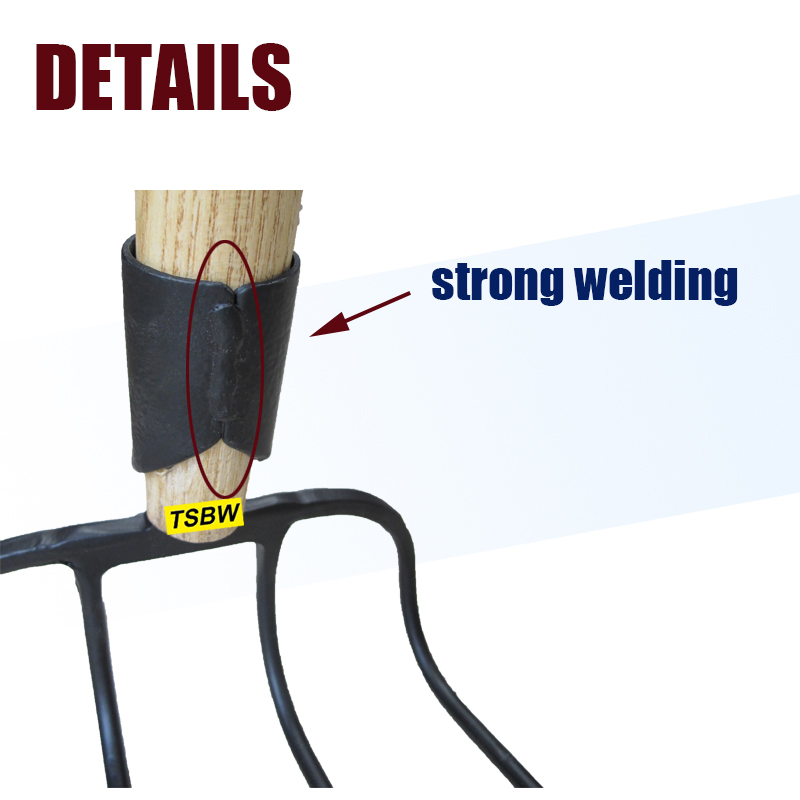 Long Wooden Handle Steel Forged Metal Garden Pitch Farming Digging Agricultural Fork