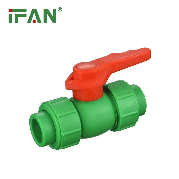 Ifan Factory Direct DIN 8077/8078 Plumbing Material 20-63mm Double Uinon Ball Valve PPR Pipe Fitting