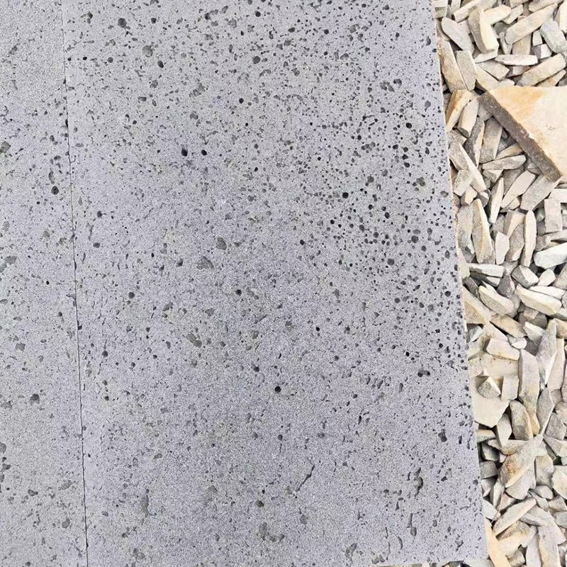 Bluestone Hainan Honed Dark Grey/Black Lava Blue Stone Tile Sandblasted Basalt Paving Tiles