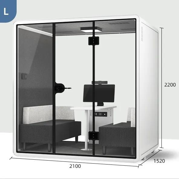 Modern Acoustic Soundproof Booth for Home Office and Meeting Spaces