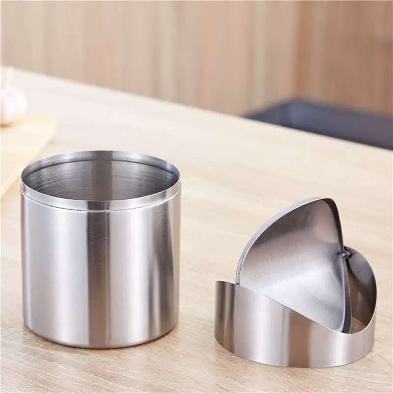 Commercial Office Hotel Table Top Stainless Steel Mini Bin Can with Flip-Top Lid