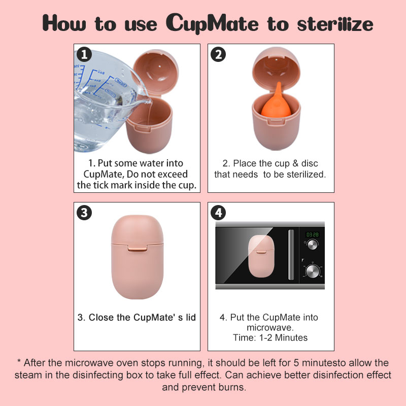 Reusable Menstrual Cup Sterilizer Cleaner Medical-Grade PP Sterilizing Holder - Cupmate Sterilizing Cup for Menstrual Disc or Cup