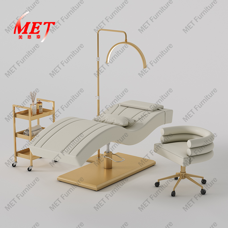 Кровать косметическая регулируемая для бровей ресниц Золотая база