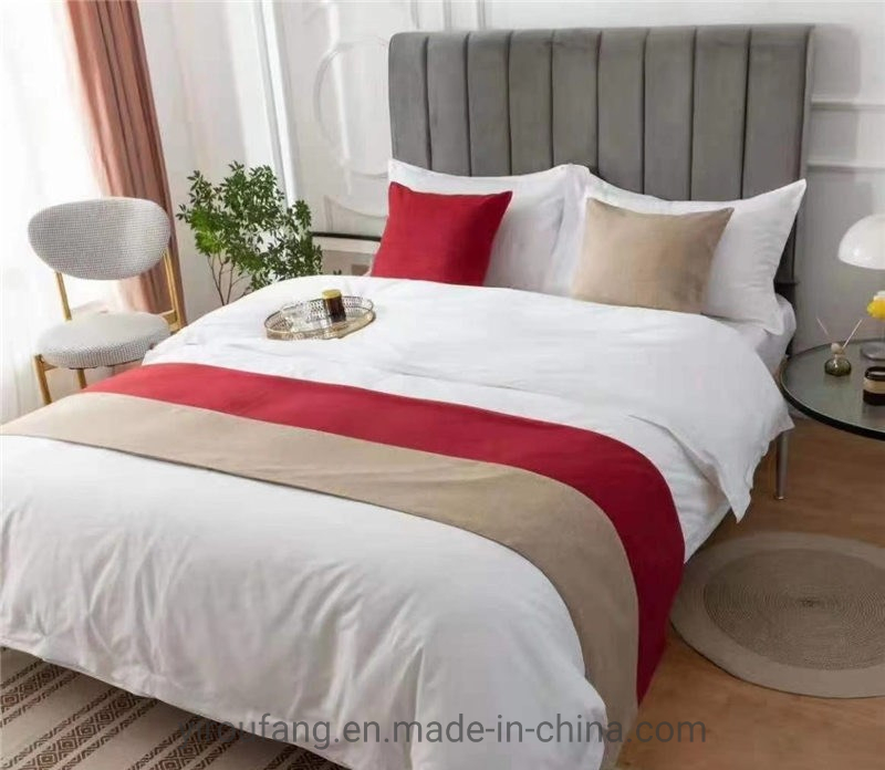 Five-Star Hotel Modern Simple Blue Stripe Twin Size Decorate Bed Flags