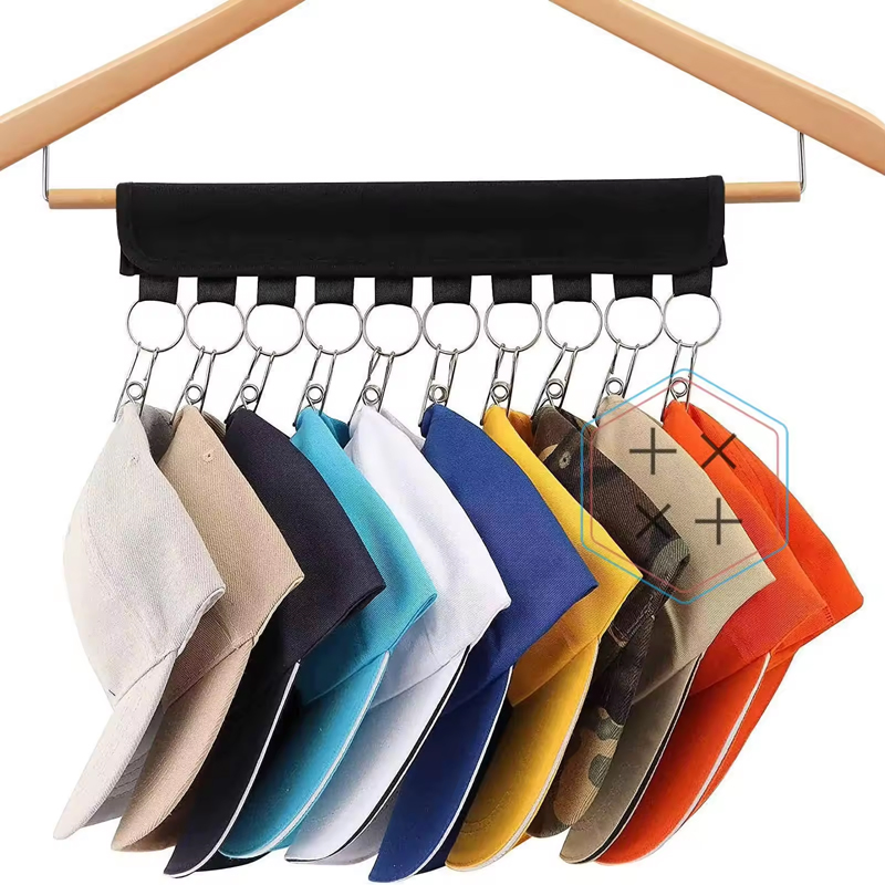 Convenient and Multifunctional 10 Clip Hat Organizer Hanger for Household