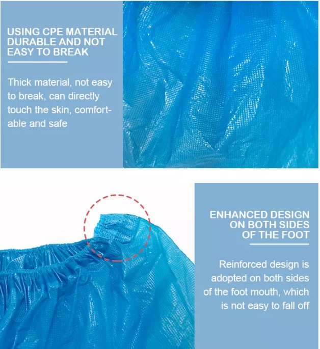waterproof Disposable Plastic CPE Shoe Covers Overshoes for Industry Protection