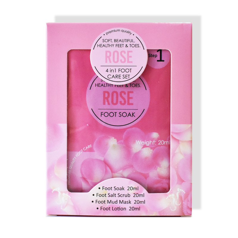 Wholesale Skin Care Set Rose Pedicure Peeling off Moisturizing Exfoliating Foot Soak Salt Feet Scrub