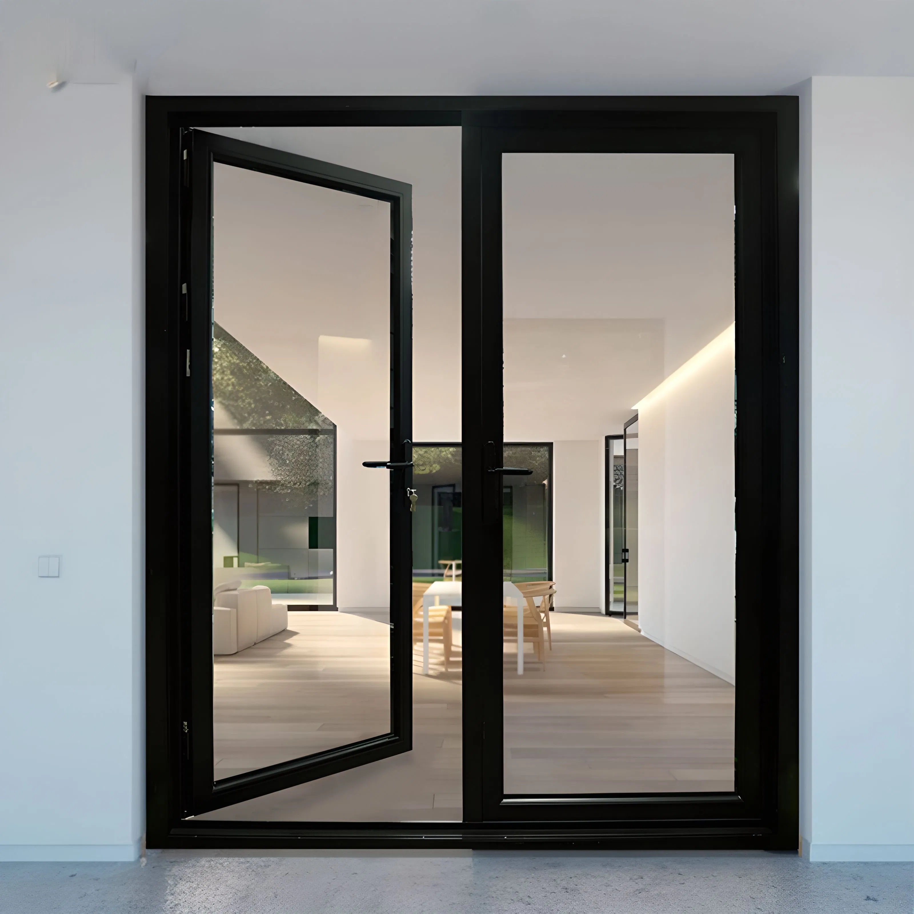 Sound Insulation and Thermal Insulation Aluminum Frame Swing Door for Interior and Exterior