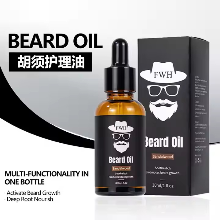 OEM Men's Beard Growth Liquid Care Essential Oil Sandalwood Beard Oil