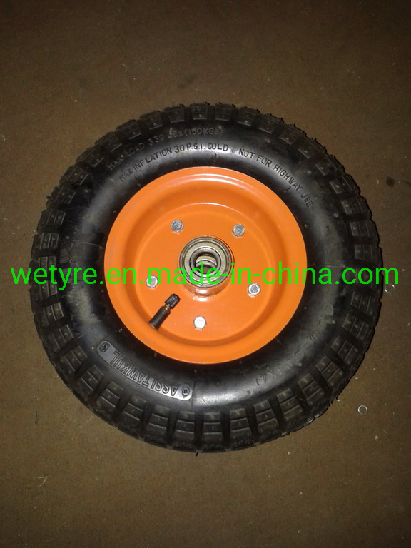 Good Quality Easy Moving Inflatable Pneumatic Rubber Wheel with Inner Tube (4.00-6)