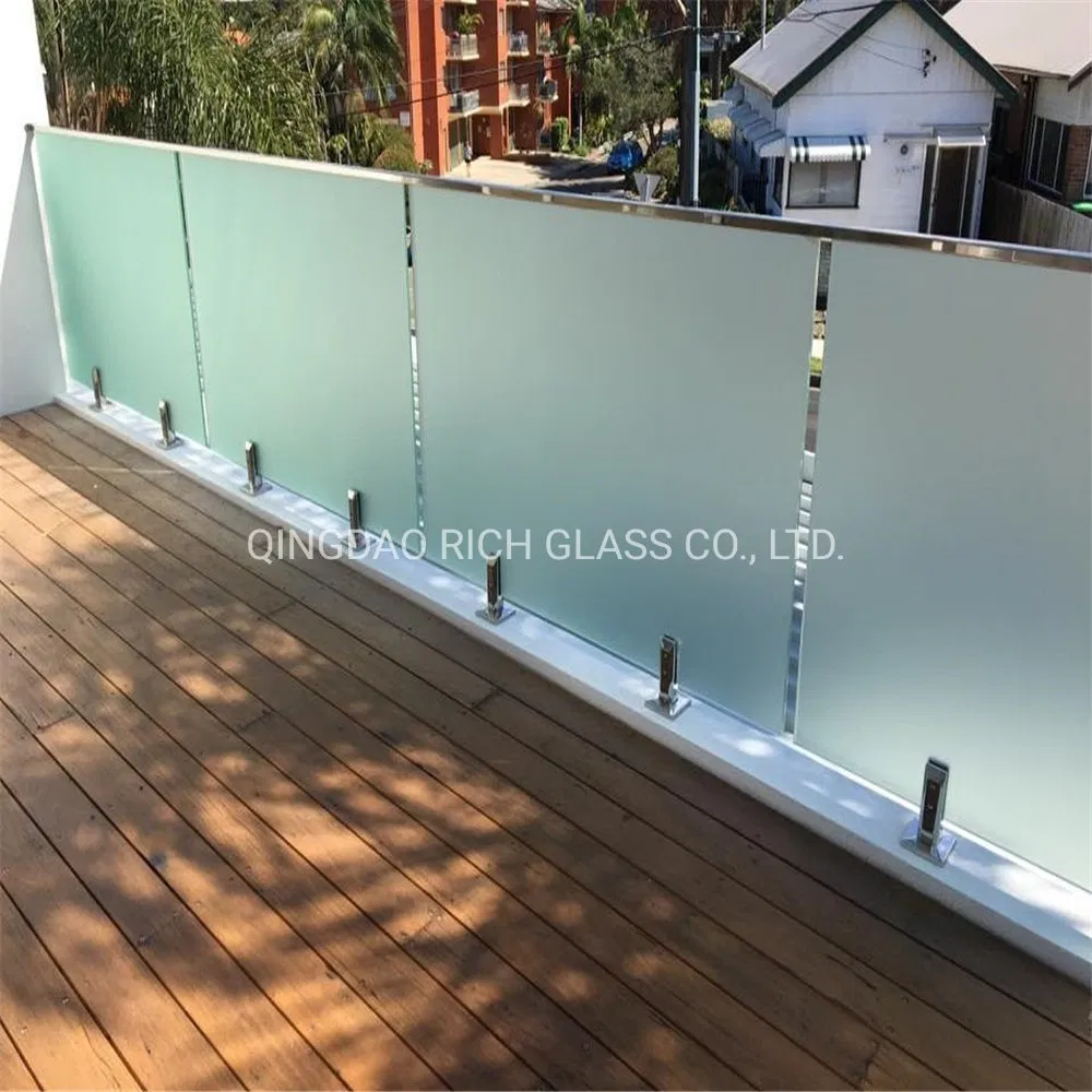 Acid Etched Tempered Glass Fence Glass