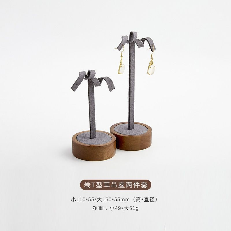 Custom Wooden Velvet Jewellry Showing Display Base Set