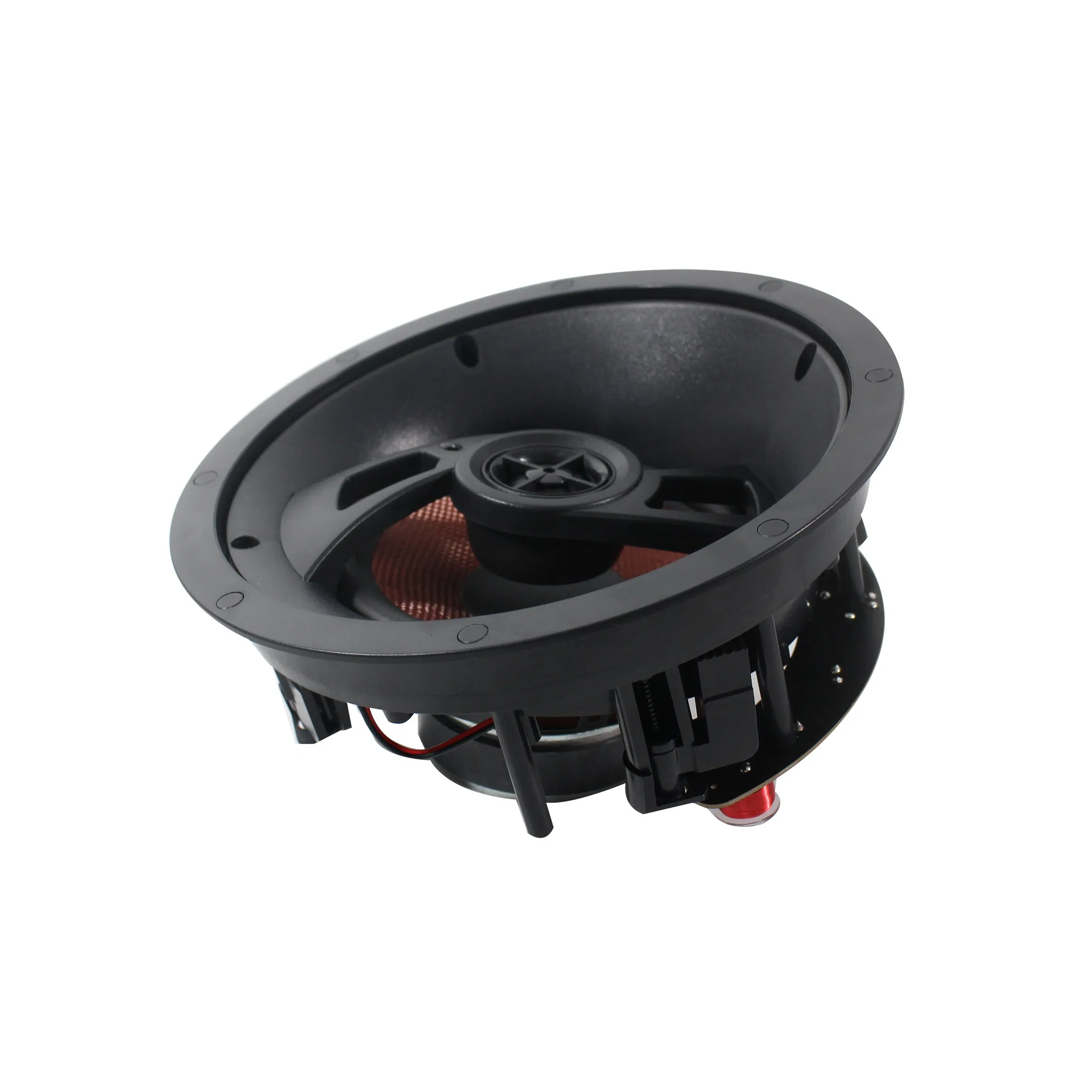 6 Inch 100W 8 Ohms High-Performance Tilted Rimless Ceiling Speaker with Angle Changeable Titanium Tweeter