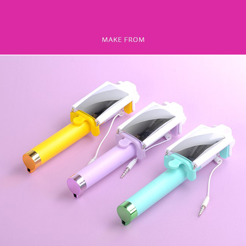 Wired Selfie Stick Sticker with Mirror