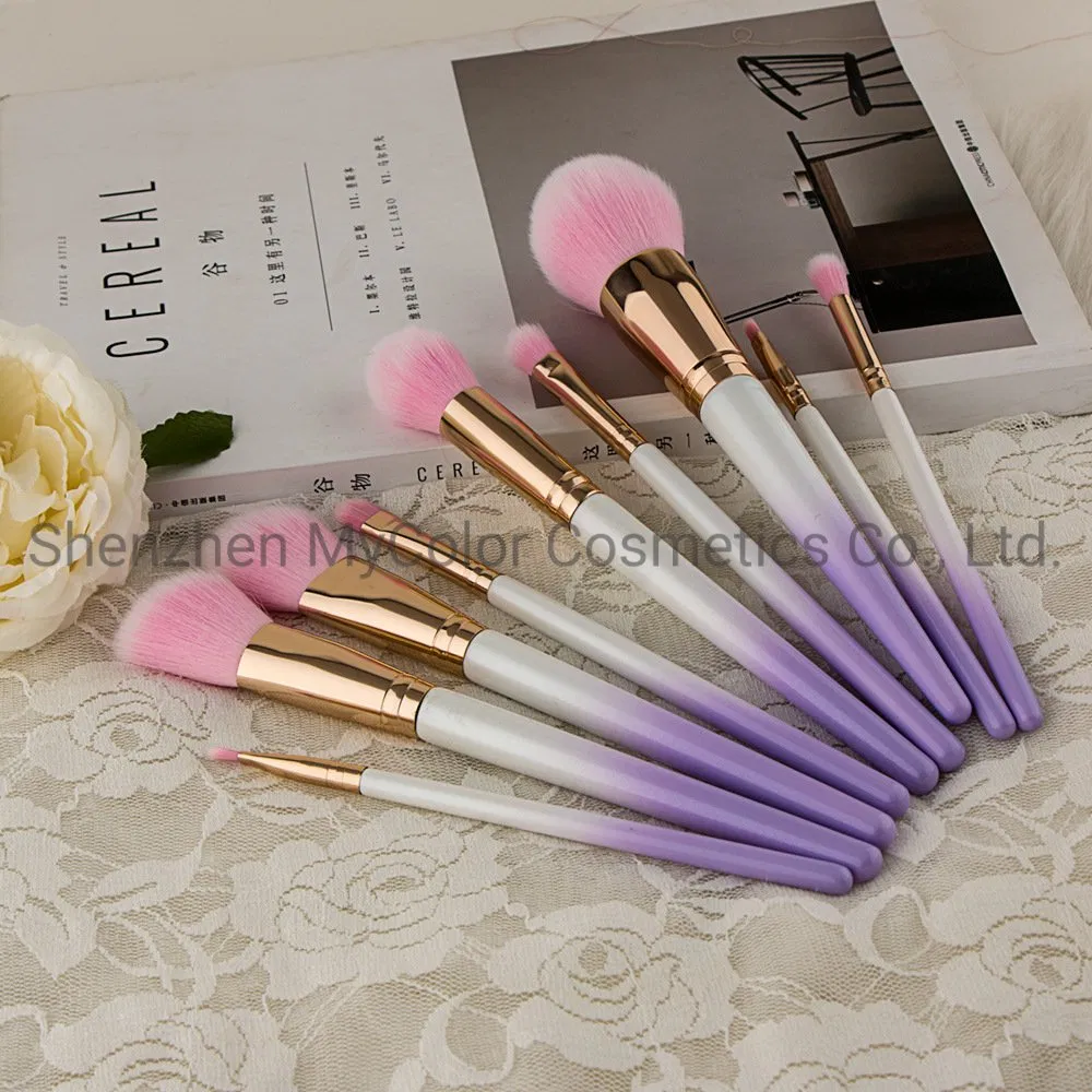 9PCS Makeup Brush Set Gradient Cosmetic Brushes Set Beauty Tools for Women Face